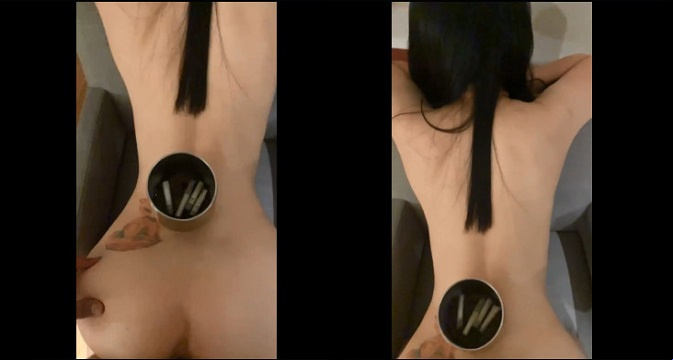 Place the anti-vibration on the doggy's back for pleasure